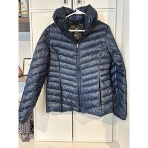 Jessica Simpson Womens Medium Jacket Coat Parka Down Gray Puffer Pockets Quilted